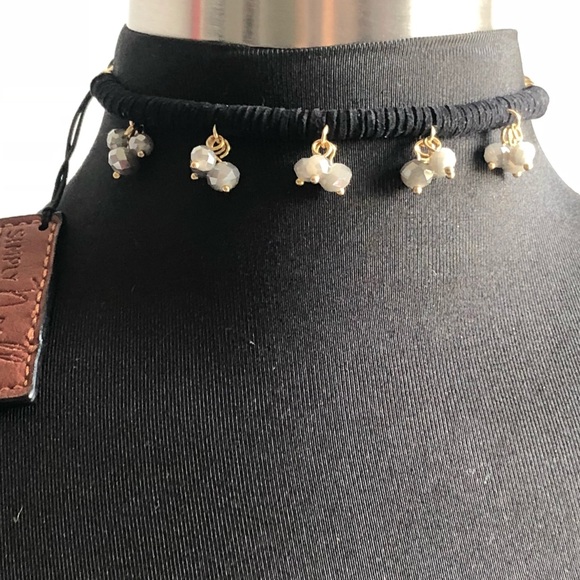 - Suede choker w Smokey  beads! NWT W FREE B… - Picture 1 of 3